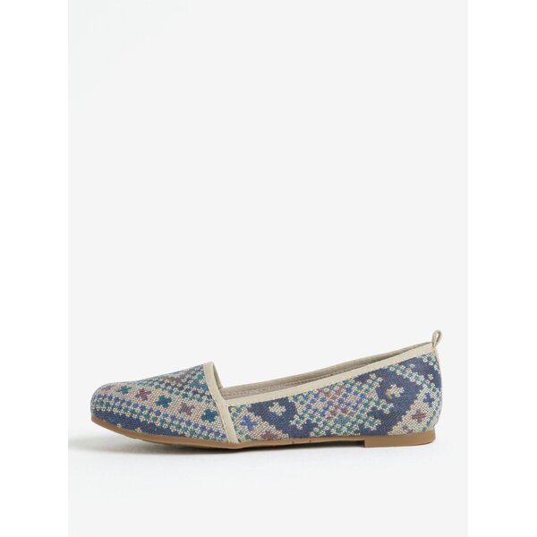 Espadrile cu motiv etno albastru & bej - Tamaris
