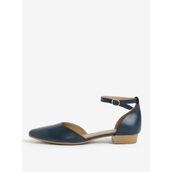 Sandale bleumarin din piele naturala cu bareta pe glezna -Tamaris