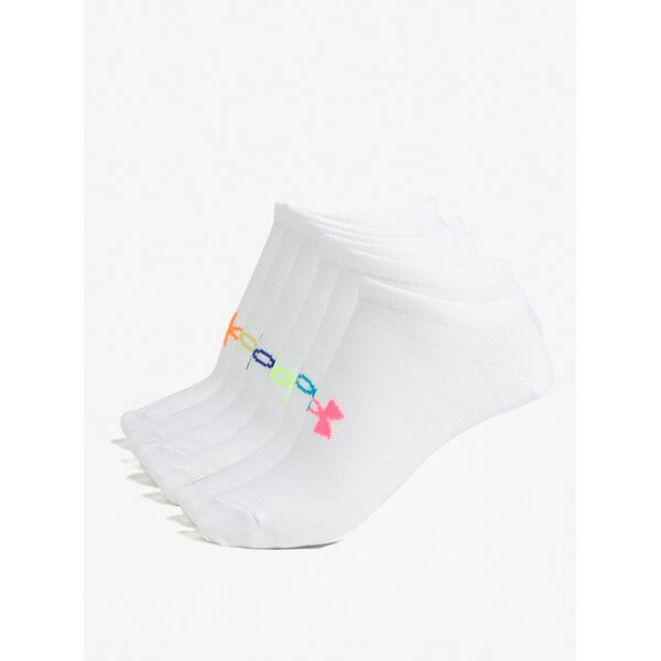 Set de 6 perechi de sosete albe pentru femei Under Armour