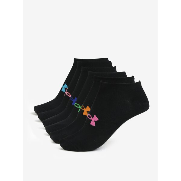 Set de 6 perechi de sosete negre pentru femei Under Armour