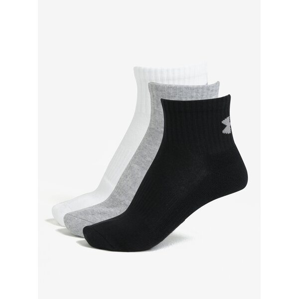 Set de 6 perechi de sosete gri, alb, negru unisex Under Armour Quarter