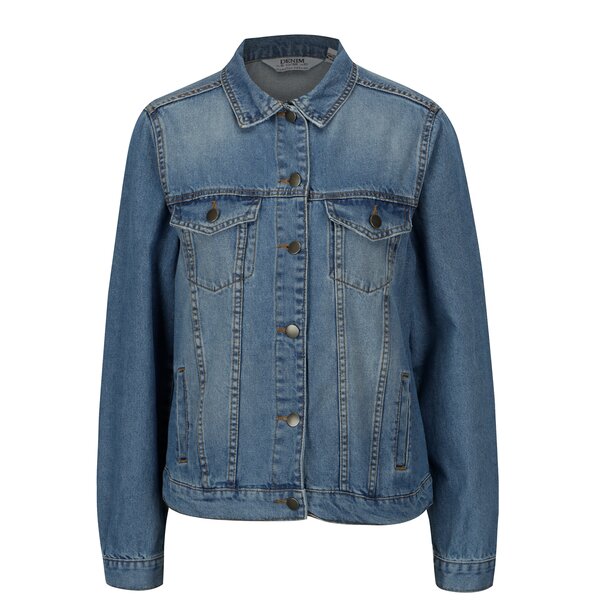 Jacheta albastra din denim cu buzunare la piept - Dorothy Perkins