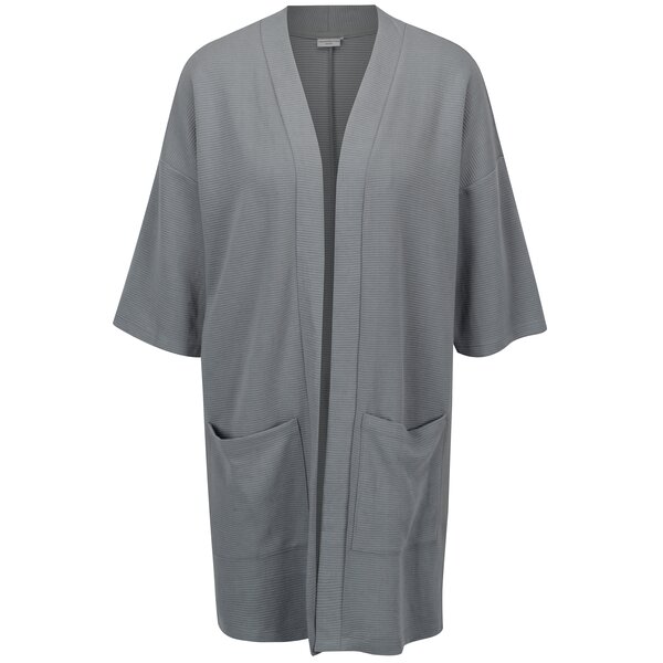 Cardigan gri in dungi cu maneci 3/4 Jacqueline de Yong Boy