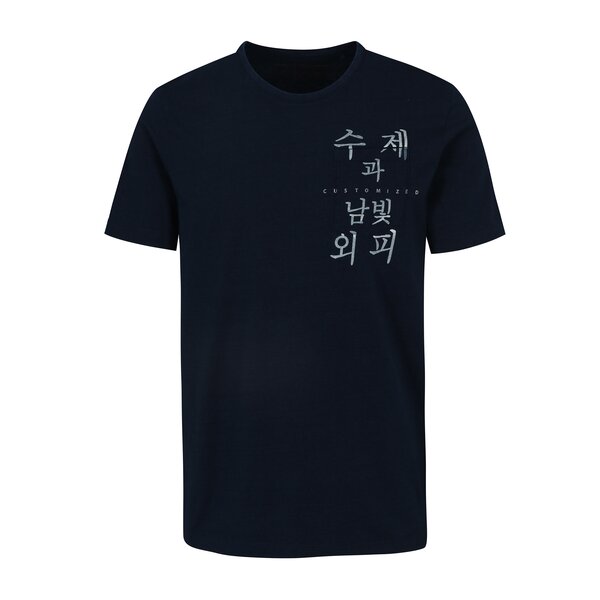 Tricou bleumarin cu print si buzunar ONLY & SONS Steven