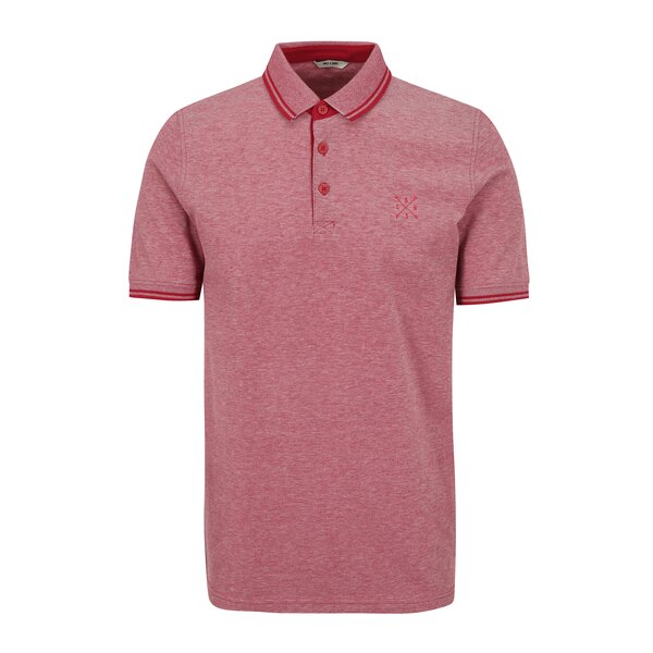 Tricou polo rosu melanj cu broderie ONLY & SONS Stan