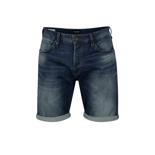 Pantaloni scurti albastri din denim cu terminatie rasucita - Jack & Jones Premium Jirick Jison