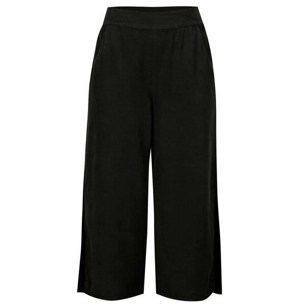 Pantaloni culottes negri cu slituri laterale - VILA Joannes