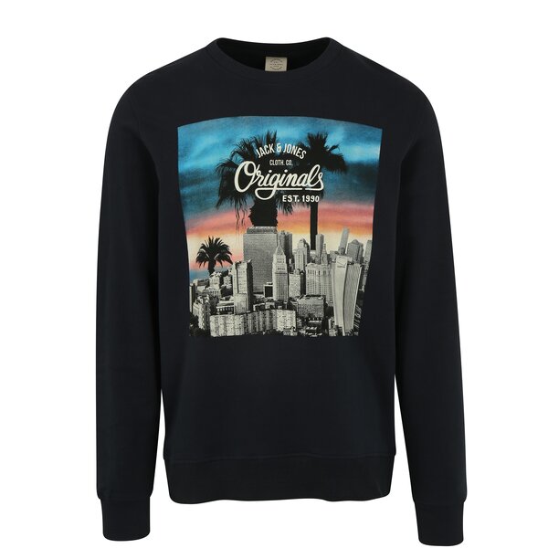 Bluza bleumarin cu print - Jack & Jones Premium Jorword Sweat