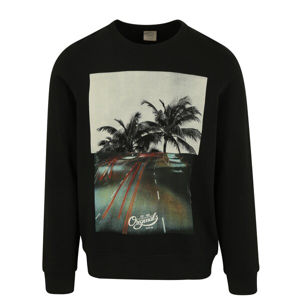 Bluza neagra cu print - Jack & Jones Premium Jorword Sweat