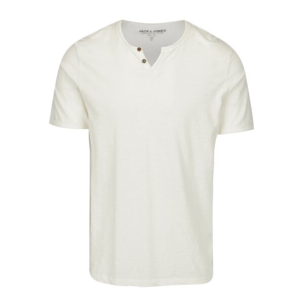 Tricou alb cu nasturi decorativi Jack & Jones Premium Benjamin