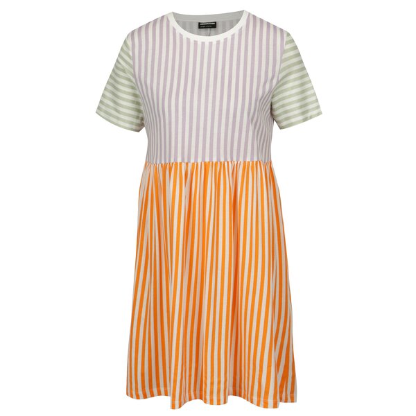 Rochie portocaliu&crem in dungi - Noisy May Freja