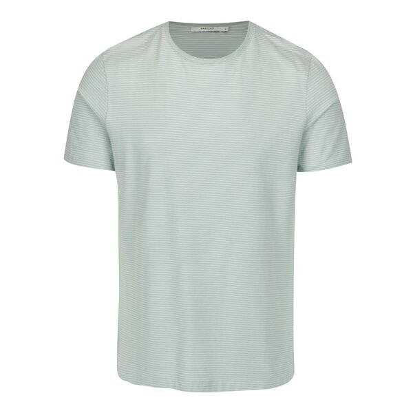 Tricou verde deschis cu dungi din bumbac pima - Jack & Jones Premium Henry