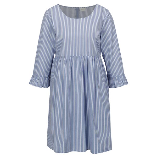 Rochie cu dungi albastru & alb si maneci 3/4 - VILA Zolta