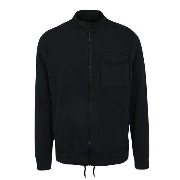 Bluza sport bleumarin cu buzunare si guler inalt - Burton Menswear London