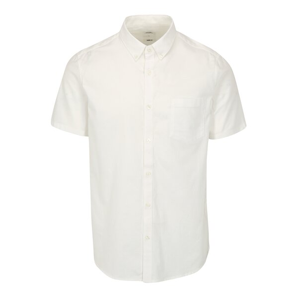 Camasa skinny fit crem cu maneci scurte - Burton Menswear London
