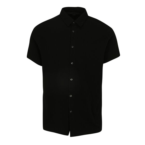 Camasa neagra cu maneci scurte din bumbac - Burton Menswear London