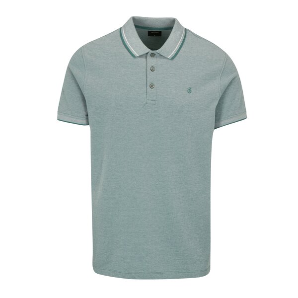 Tricou polo bleu cu logo brodat discret - Burton Menswear London