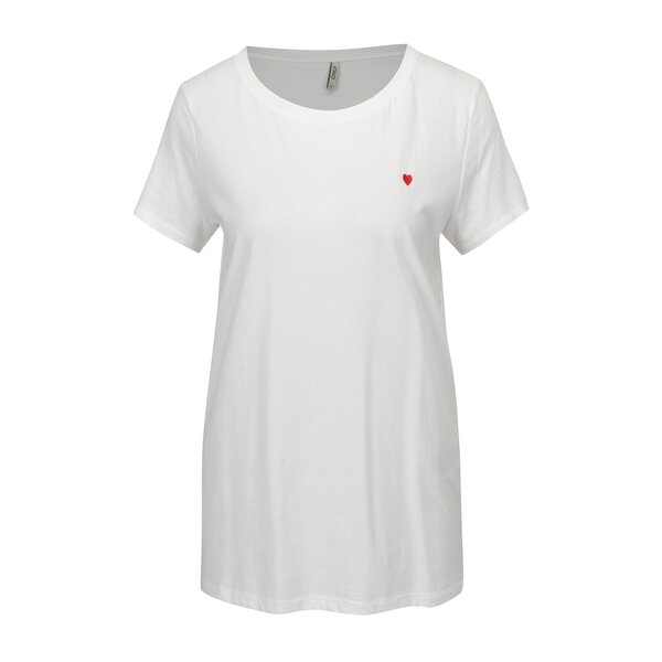 Tricou alb cu broderie - ONLY Nora