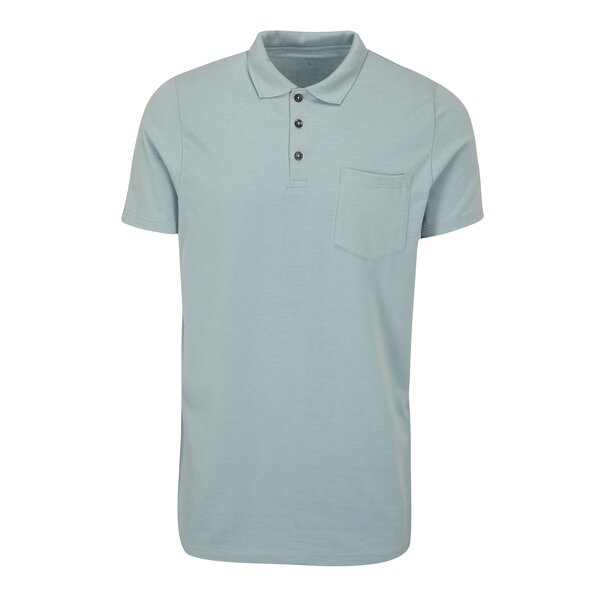 Tricou polo muscle fit bleu cu buzunar la piept - Burton Menswear London