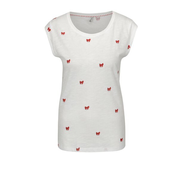 Tricou alb cu print funde - ONLY Bone