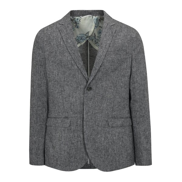 Sacou gri inchis melanj din in si bumbac - Selected Homme One Juan