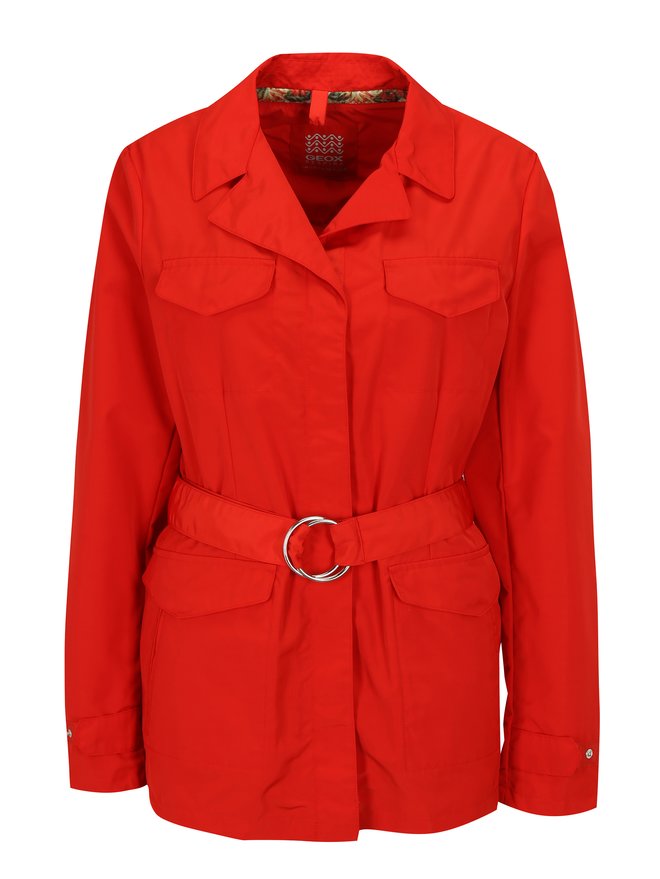 Jacheta rosie cu cordon pentru femei Geox