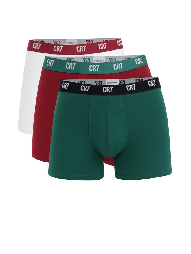 Set de 3 boxeri rosii, verdi si albi CR7