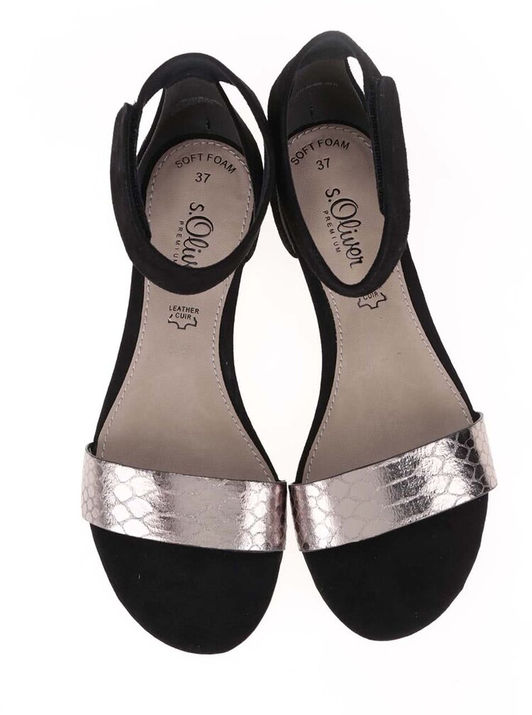 Sandale S Oliver Negre Din Piele Zoot Ro