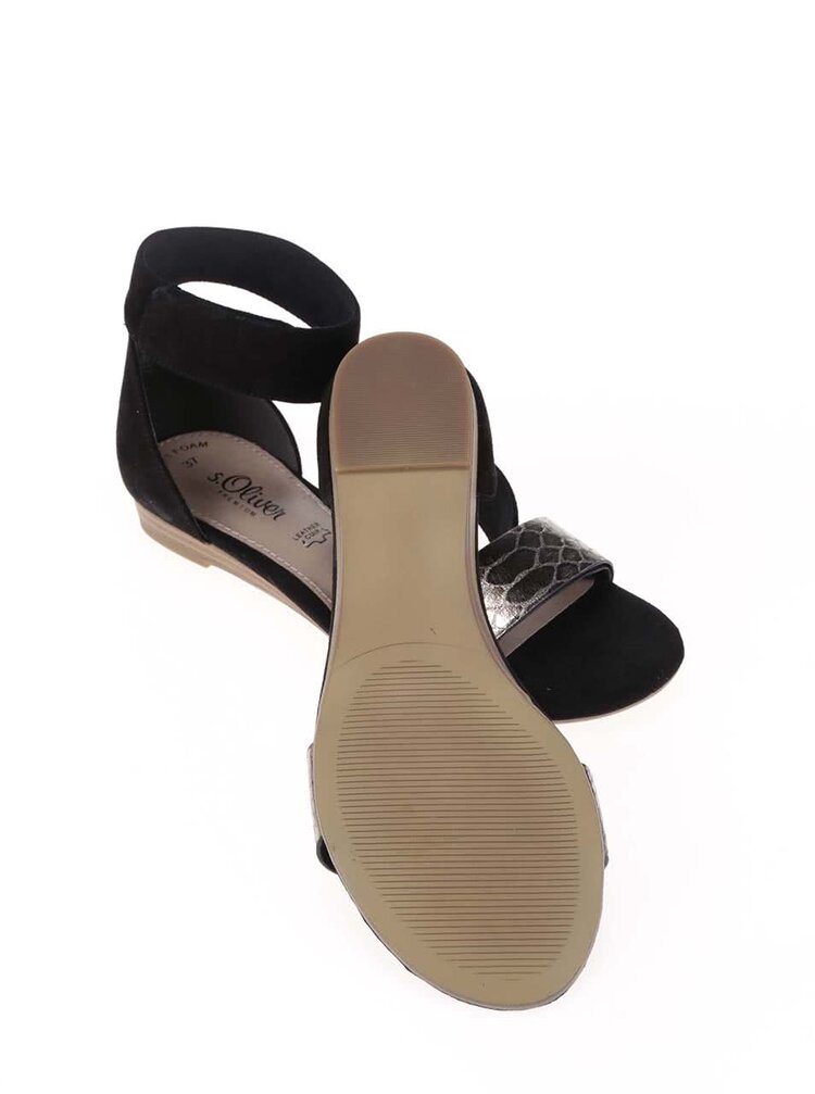 Sandale S Oliver Negre Din Piele Zoot Ro
