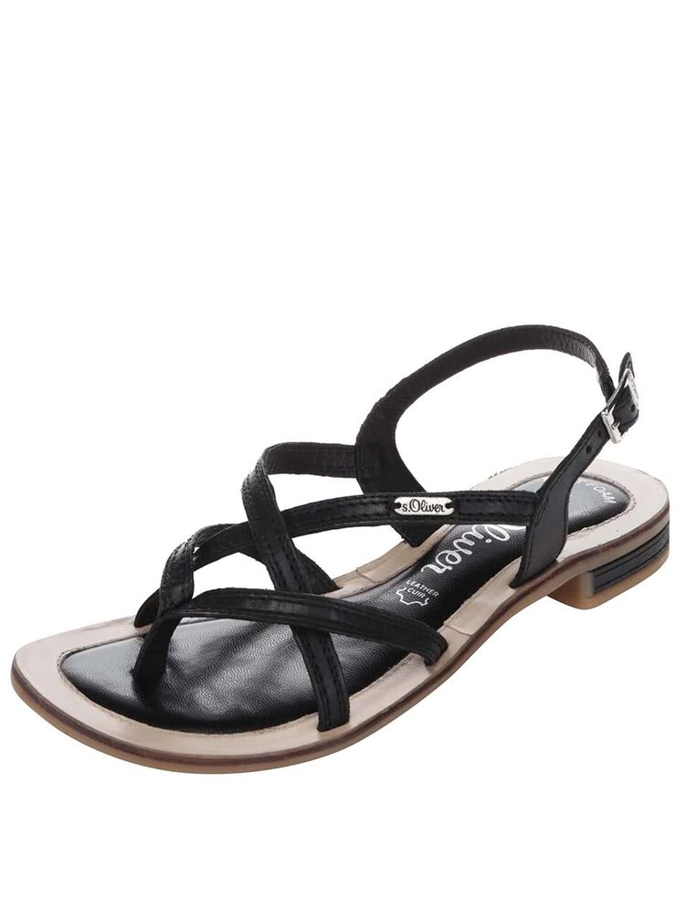 Sandale S Oliver Negre Din Piele Zoot Ro