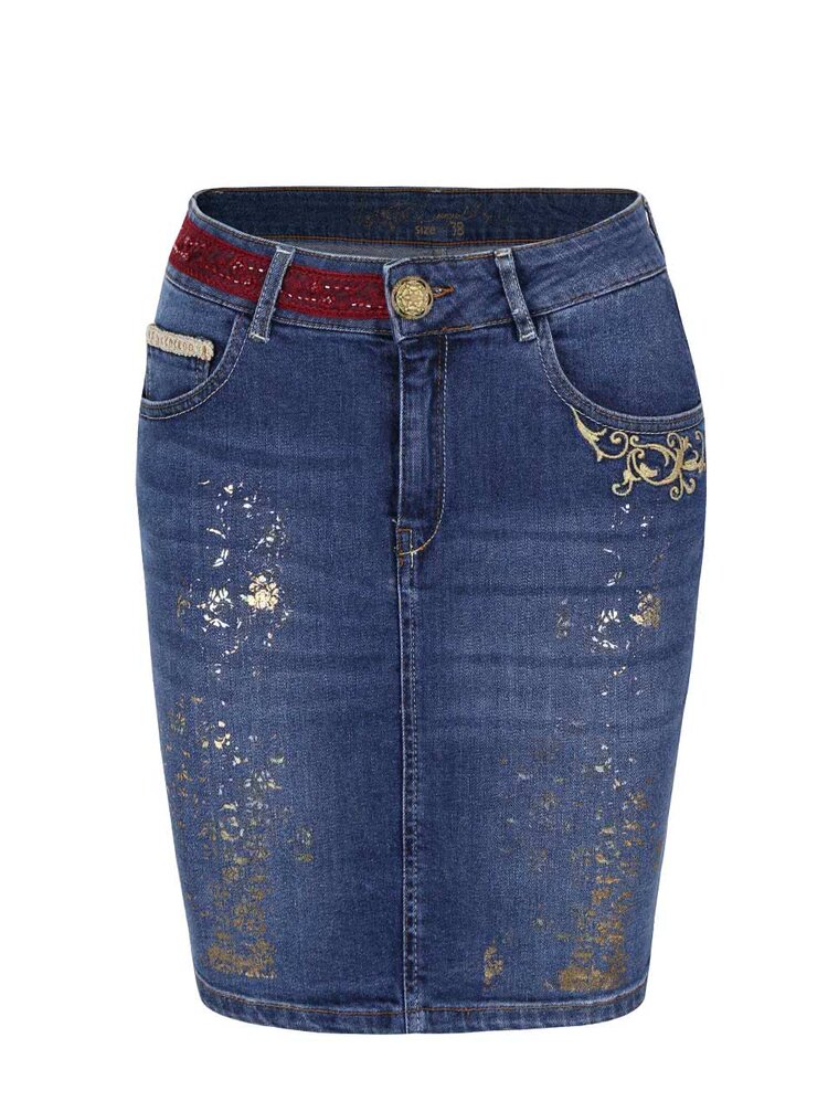 Fusta Conica Desigual Finlandia Din Denim Zoot Ro