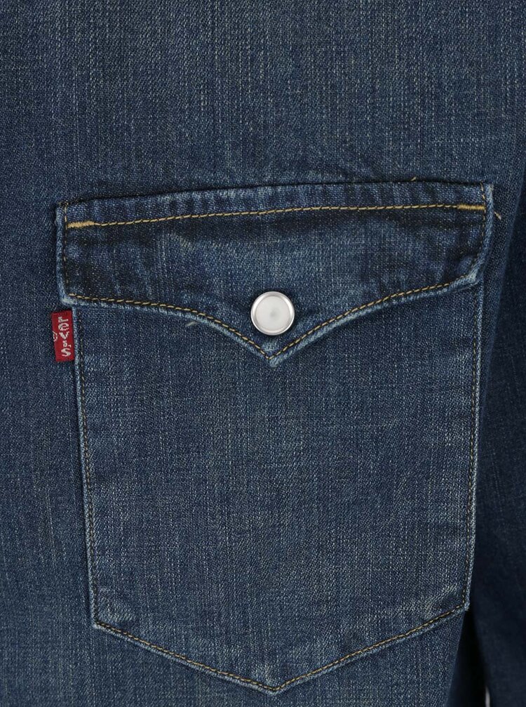 Camasa Albastru Inchis Din Denim Levi S Pentru Barbati Zoot Ro