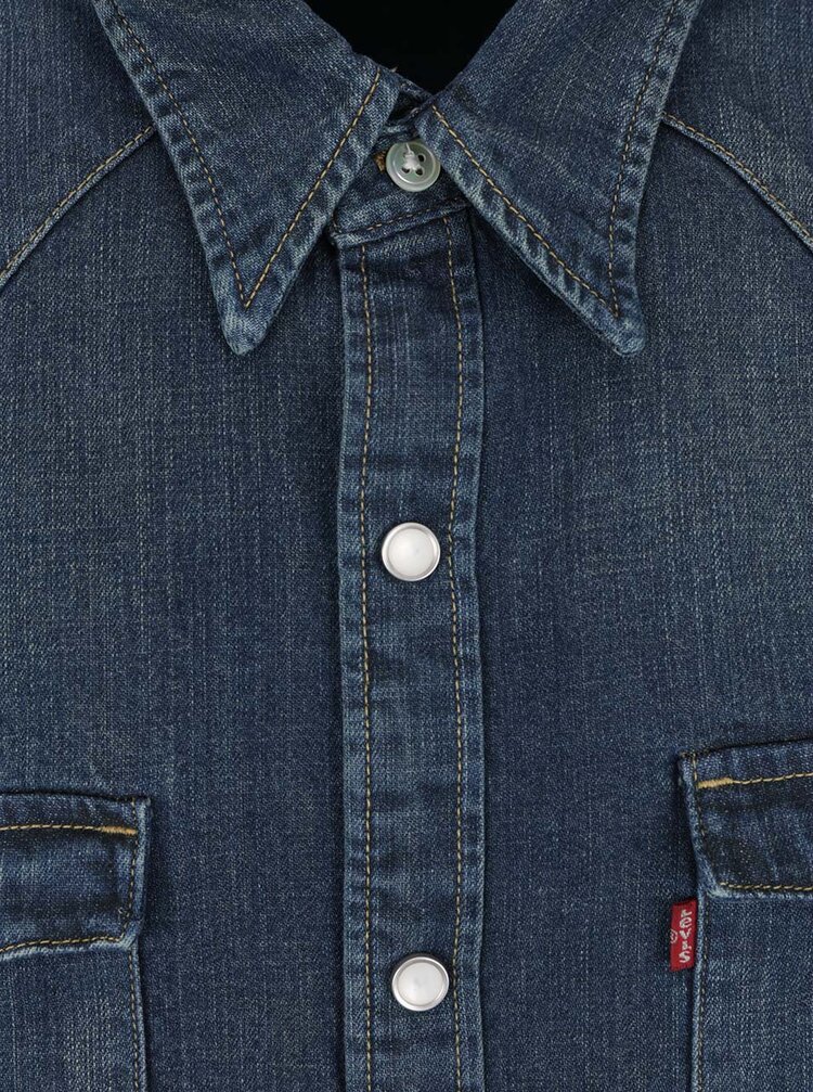 Camasa Albastru Inchis Din Denim Levi S Pentru Barbati Zoot Ro