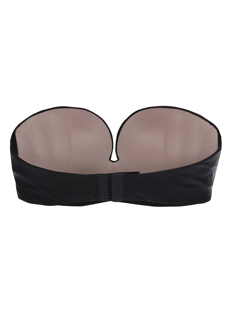 Bezovo Cerna Krajkova Push Up Podprsenka Bez Raminek Wonderbra