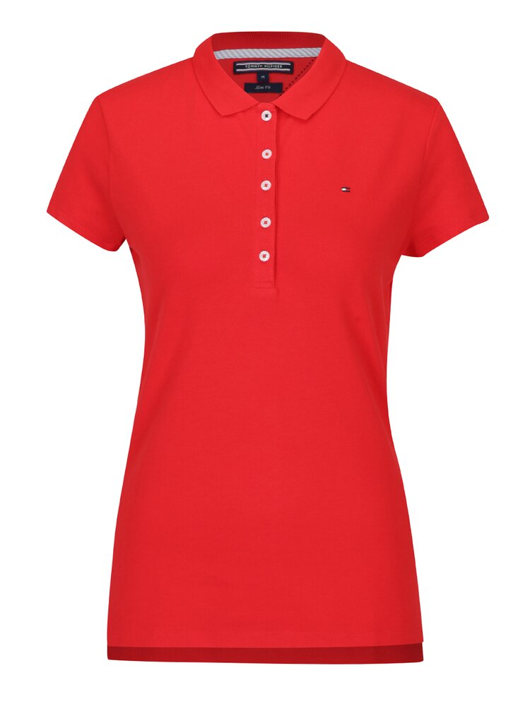 Cervene Damske Polo Tricko Tommy Hilfiger New Chiara Zoot Sk