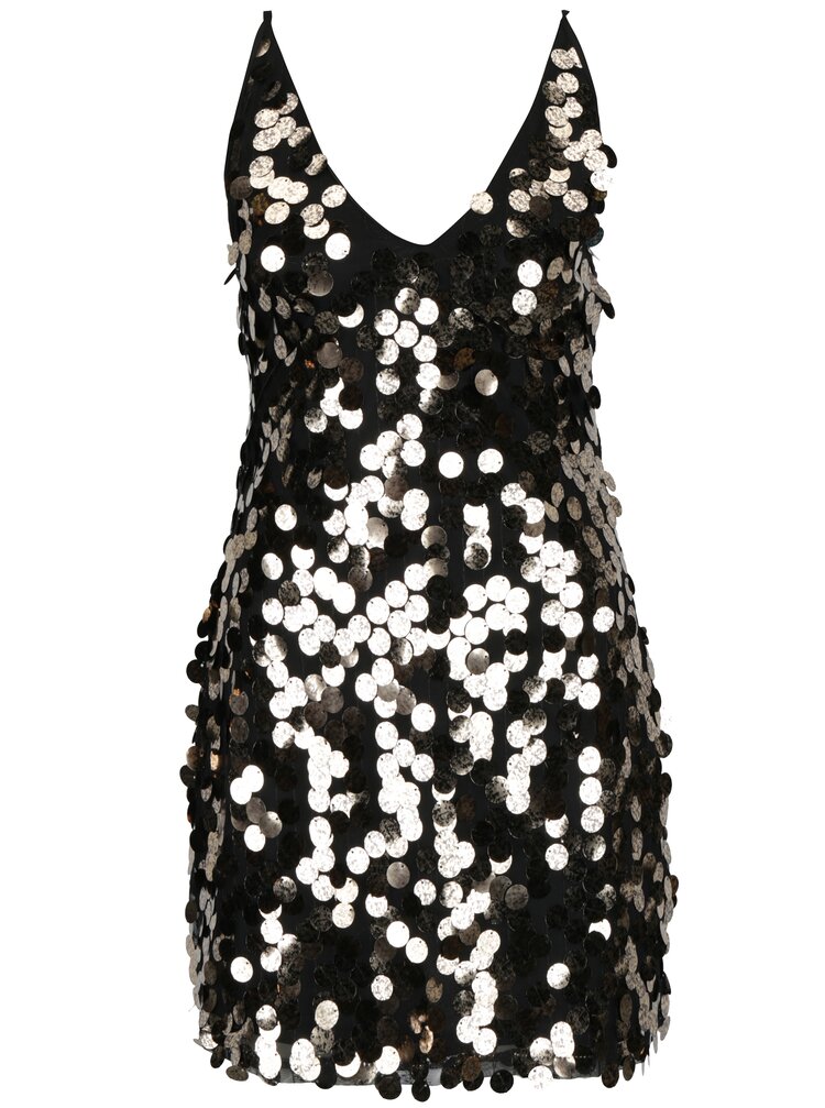 Rochie Mini Cu Paiete Mari Aurii Ax Paris Zoot Ro