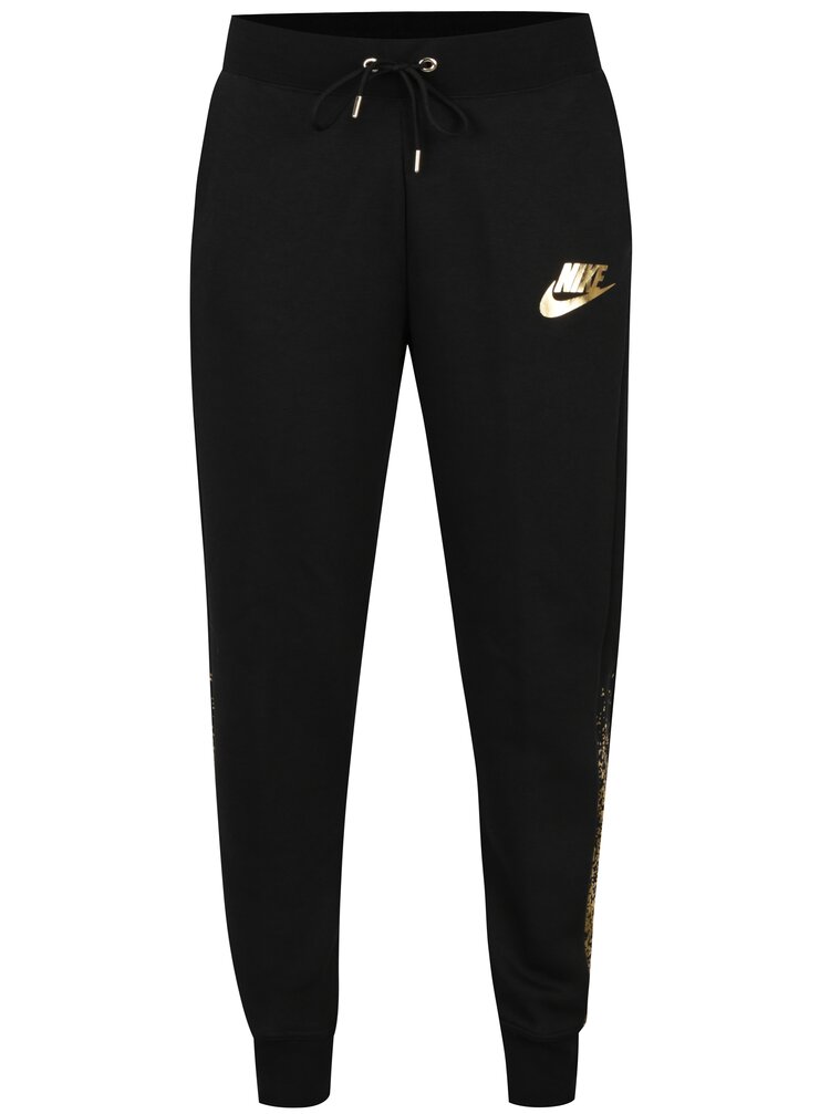 Cerne Damske Teplaky S Potiskem Ve Zlate Barve Nike Rally Zoot Cz