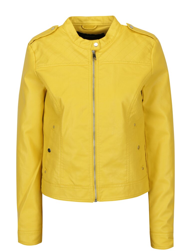 Jacheta Biker Galbena Din Piele Sintetica Vero Moda Alice Zoot Ro