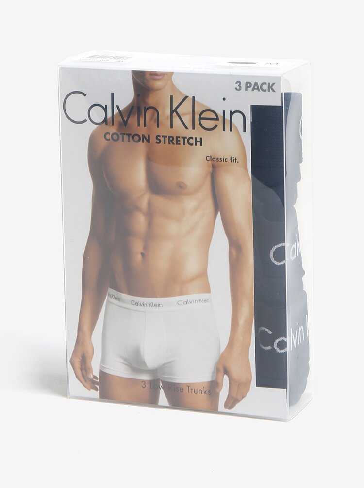 Set De 3 Perechi De Boxeri Negri Pentru Barbati Calvin Klein