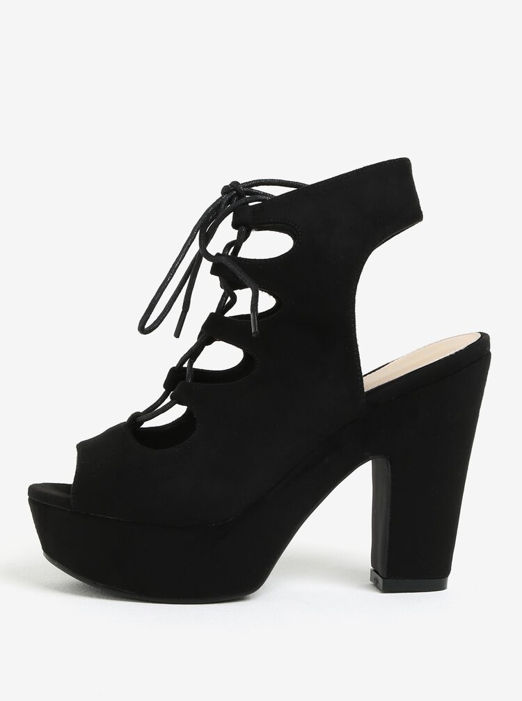 Sandale Negre Cu Platforma Si Toc Inalt Missguided Zoot Ro