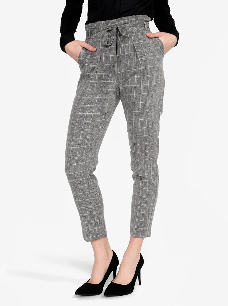 Pantaloni Cropped Cu Talie Inalta Si Cordon Miss Selfridge Zoot Ro