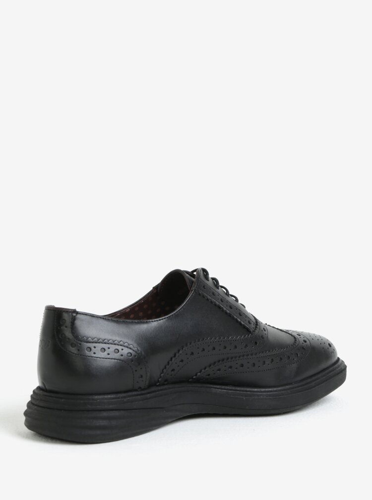 Pantofi Brogue Negri Din Piele Naturala Pentru Barbati London