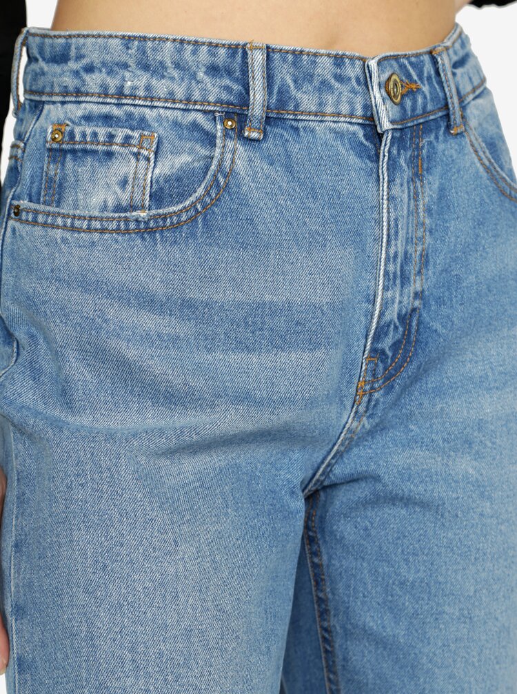 Blugi Mom Fit Albastri Cu Talie Inalta Only Kelly Zoot Ro