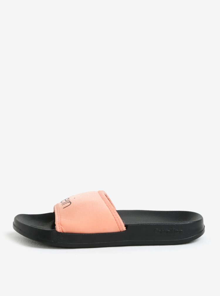 Papuci De Dama Roz Piersica Si Negru Calvin Klein Underwear Zoot Ro