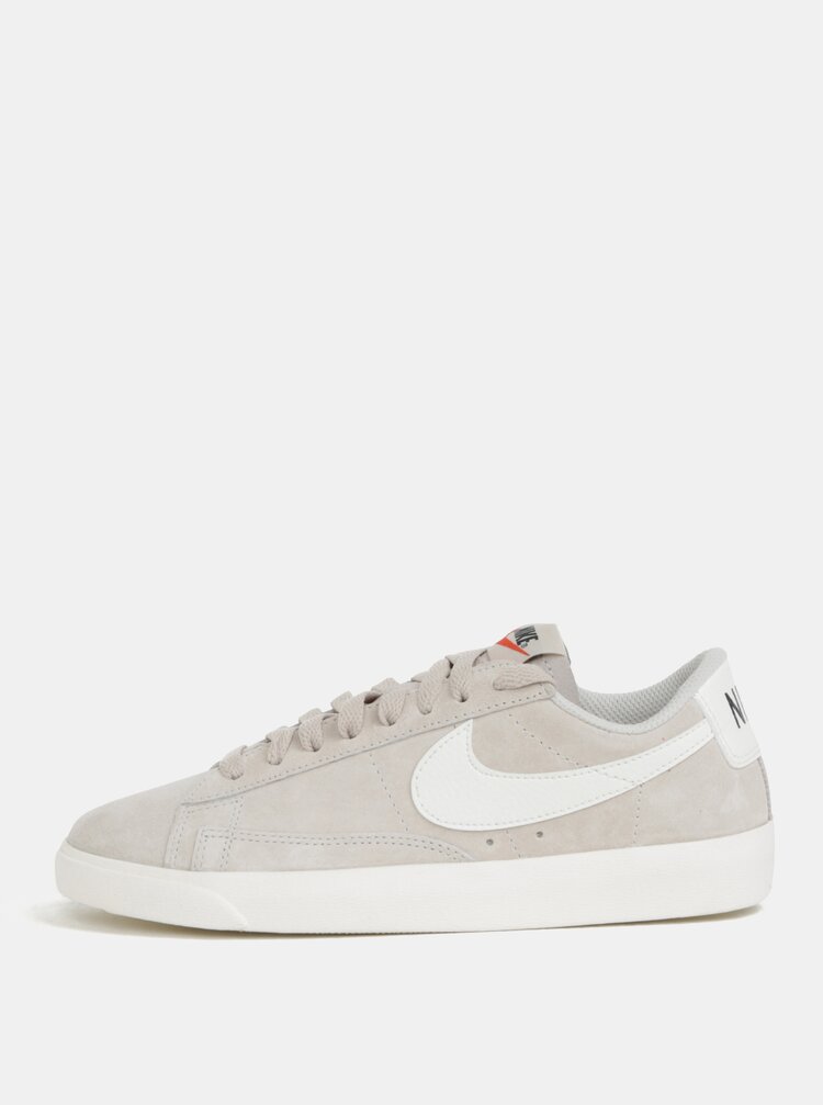 Tenisi De Dama Gri Deschis Din Piele Intoarsa Nike Blazer Low Zoot Ro