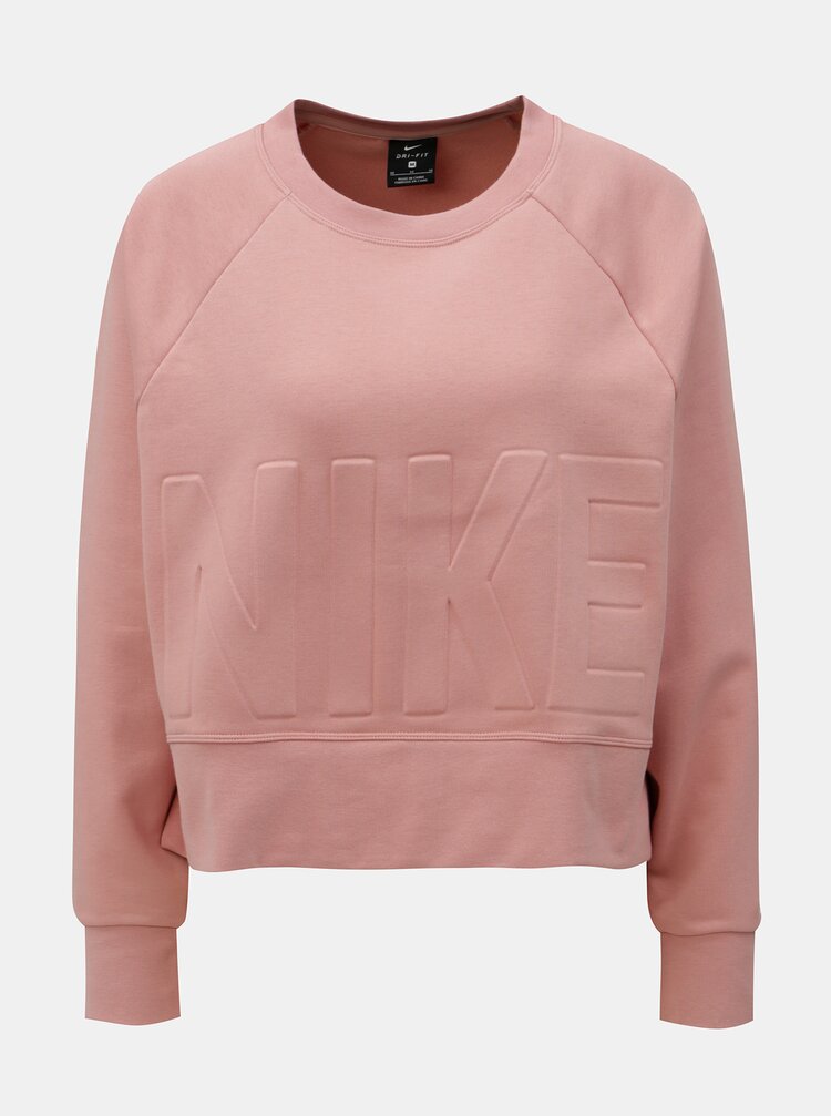 Bluza Sport Roz Lejera Crop De Dama Cu Taieturi Nike Versa Zoot Ro