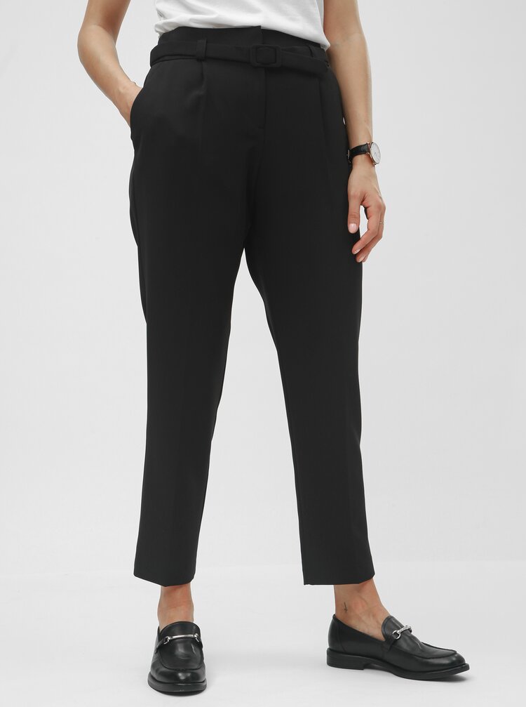 Cerne Kalhoty S Vysokym Pasem A Paskem Dorothy Perkins Zoot Cz