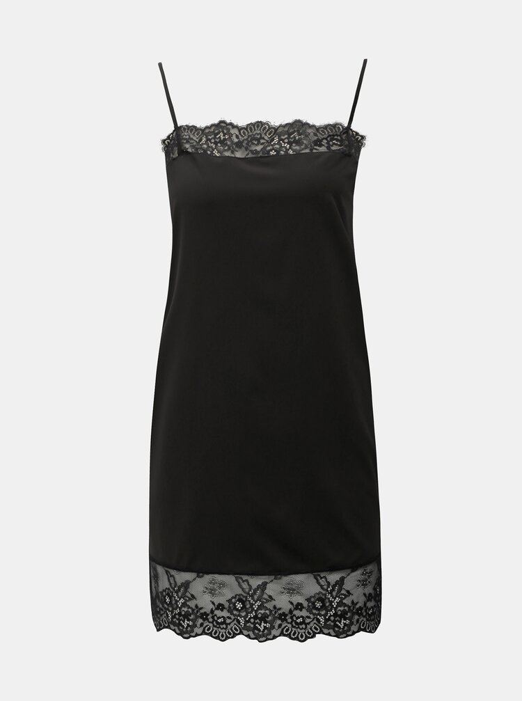 Camasa De Noapte Neagra Cu Dantela Icone Zoot Ro