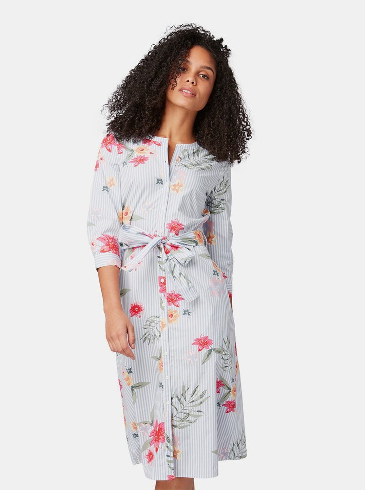 Rochie Tip Camasa Albastru Deschis Cu Model Tom Tailor Zoot Ro
