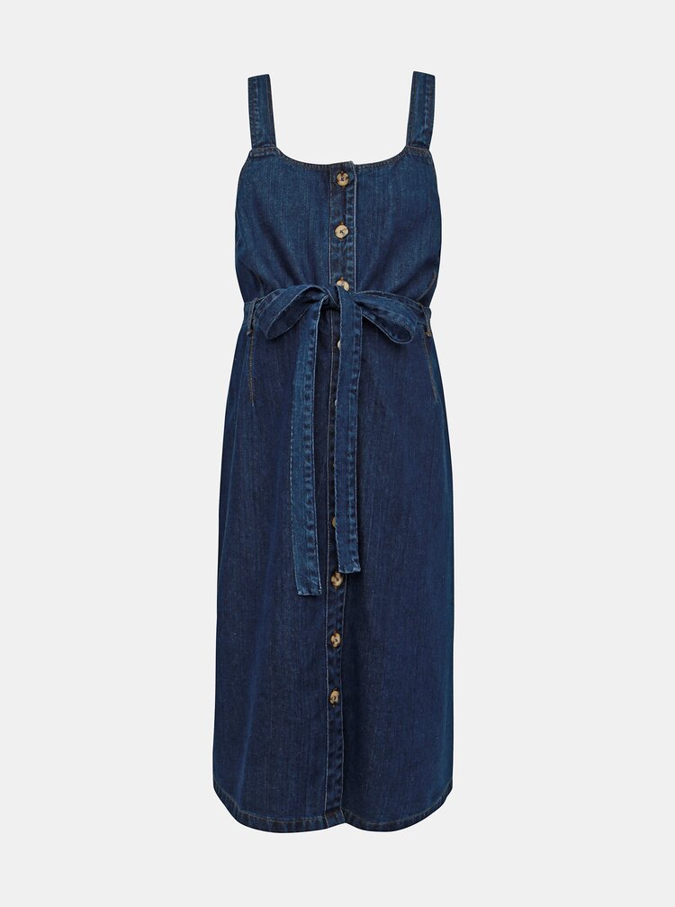 Rochie Albastru Inchis Din Denim Pentru Femei Insarcinate Cu